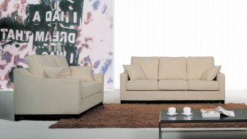 Contemporary Fabric Living Room Set with Sofa Bed [AWS-Toledo Beige]