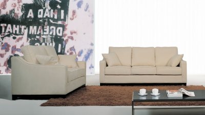 Contemporary Fabric Living Room Set with Sofa Bed