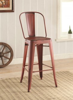 106013 Metal Barstool Set of 2 in Red by Coaster