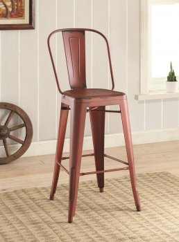 106013 Metal Barstool Set of 2 in Red by Coaster [CRBA-106013]