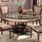 Glass Top Brown Finish Traditional 5 Pc Dining Set w/Options