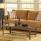 Bella Cognac Fabric Sofa & Loveseat Set w/Hula Hoop Pillows