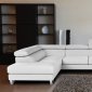 Sparta Sectional Sofa in White Full Leather by J&M w/Steel Legs