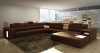 Polaris Sectional Sofa in Brown Leather by VIG Furniture