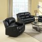 7260 Reclining Sofa in Black Bonded Leather w/Optional Items