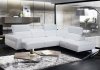 Davenport Sectional Sofa in Snow White Leather by J&M