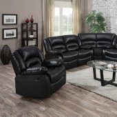 9171 Reclining Sectional Sofa in Black Bonded Leather w/Options