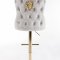 Leo Gold Barstool Set of 2 in White Fabric