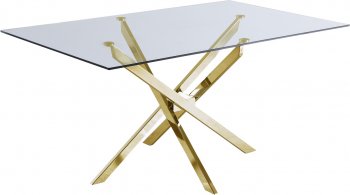 Xander Dining Table 902 by Meridian w/Gold Metal Base [MRDS-902 Xander]