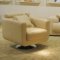 Beige Top Grain Leather Elegant Modern Sectional Sofa