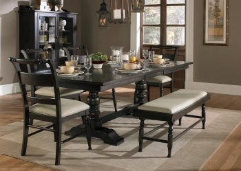 Whitney Dining Table 5Pc Set 661-CD in Black Cherry by Liberty [LFDS-661-CD Whitney]