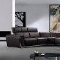 Tempo Sectional Sofa 0730 in Dark Brown Leather by VIG