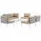 Harmony EEI-2617 7Pc Outdoor Patio Set of Modular Sofa & Table