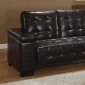 Dark Brown Vinyl Sofa Bed w/Pull Down Table