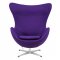 Egg Lounge Chair EG35PRWC in Purple Wool by LeisureMod