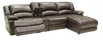 Mahogany Full Leather 4PC Modern Sectional Reclining Sofa [CHFSS-FL-Rosa-V3]