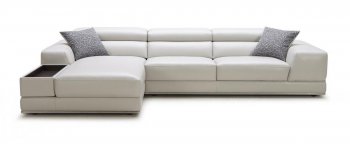 Pella Mini Sectional Sofa 5106A in White Leather by VIG [VGSS-5106A Pella Mini White]