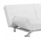 White Leatherette Modern Convertible Sofa Bed with Folding Arms