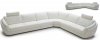 White Full Italian Leather Modern Sectional Sofa w/Headrests