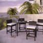 Portland 5Pc Outdoor Patio Pub Set by Modway in Espresso & White