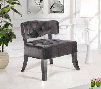 Charlotte Accent Velvet Chair 545 in Grey by Meridian [MRCC-545Grey-Charlotte]