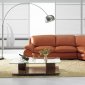 Earth-Tone Leather Modern Elegant Sectional Sofa