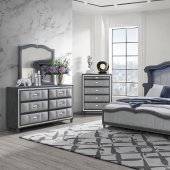 Vanna Bedroom Set 5Pc in Dark Gray by Global w/Options