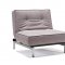 Splitback Sofa Bed in Brown Fabric w/Steel Legs by Innovation