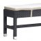 Black Modern 5pc Outdoor Dinette Set w/Clear Glass Top Table