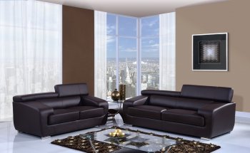 U7090 Sofa in Chocolate Bonded Leather by Global w/Options [GFS-U7090 Chocolate]