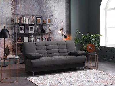 Vegas Rainbow Dark Gray Sofa Bed in Fabric by Mondi