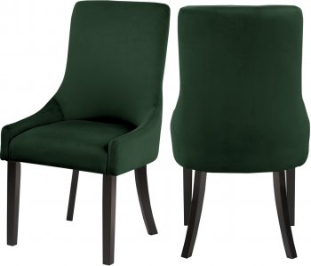 Demi Dining Chair 723 Set of 2 Green Velvet Fabric by Meridian [MRDC-723 Demi Green]