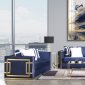 Virrux Sofa LV00293 in Blue Velvet & Gold by Acme w/Options