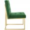 Privy Dining Chair Set of 2 in Emerald Velvet by Modway