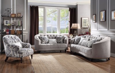 Saira Sofa 52060 in Light Gray Fabric by Acme w/Options