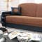 Two-Tone Chocolate Brown & Black Modern Convertible Sofa Bed