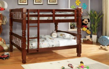 CM2527CH Carolina Twin/Twin Bunk Bed in Cherry [FAKB-CM2527CH Carolina]