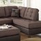 F6857 Sectional Sofa 3Pc in Chocolate Fabric by Boss