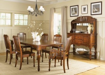 Chestnut Finish Formal Dining Room Rectangular Table w/Options [LFDS-206-DR-T4290 Americana]