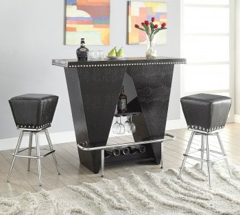 Patrick Bar Table 72655 in Black Crocodile PU by Acme w/Options [AMBA-72655-Patrick]