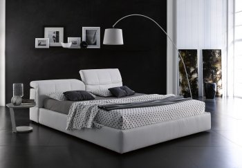 Tower Storage Bed in White Eco Leather by J&M [JMB-Tower-White]