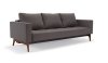 Cassius Quilt Sofa Bed in Seal Gray w/Wood Legs by Innovation