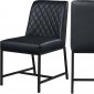 Bryce Dining Chair 918 Set of 2 in Black Faux Leather -Meridian