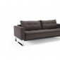 Dual Sofa Bed in Brown Fabric w/Chrome Legs & Arms