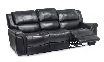 Dawson Power Reclining Sofa Set in Black Leather Match [MSS-Dawson Black]