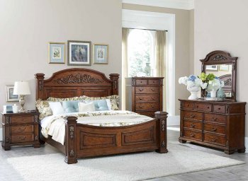 1800 Donata Falls Bedroom Set 6Pc by Homelegance in Brown [HEBS-1800 Donata Falls Set]