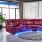 FD413 Power Motion Sectional Sofa in Red PU Leather by FDF