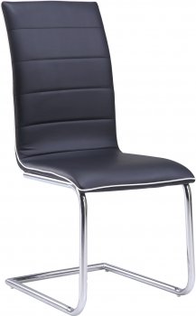 D490DC-BL Dining Chair Set of 4 in Black PU by Global [GFDC-D490DC-BL]