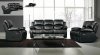 Black Vinyl Modern Motion Sofa & Loveseat Set w/Options