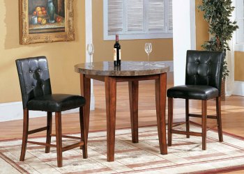 Faux Marble Top Modern 3 Pc Bar Table & Stools Set [YTDS-CR7880-Crescent]